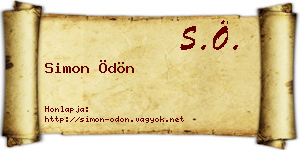 Simon Ödön névjegykártya